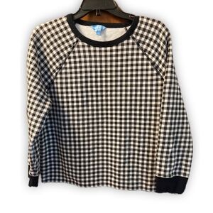 DRAPER JAMES Black and White Checkered GINGHAM Top
